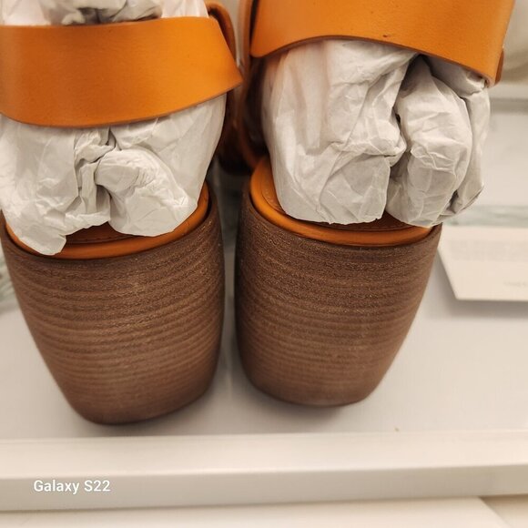 Vince Camuto Leather "Penina" Apricot Crush Block Heeled Sandals. 10. NIB - Picture 10 of 13